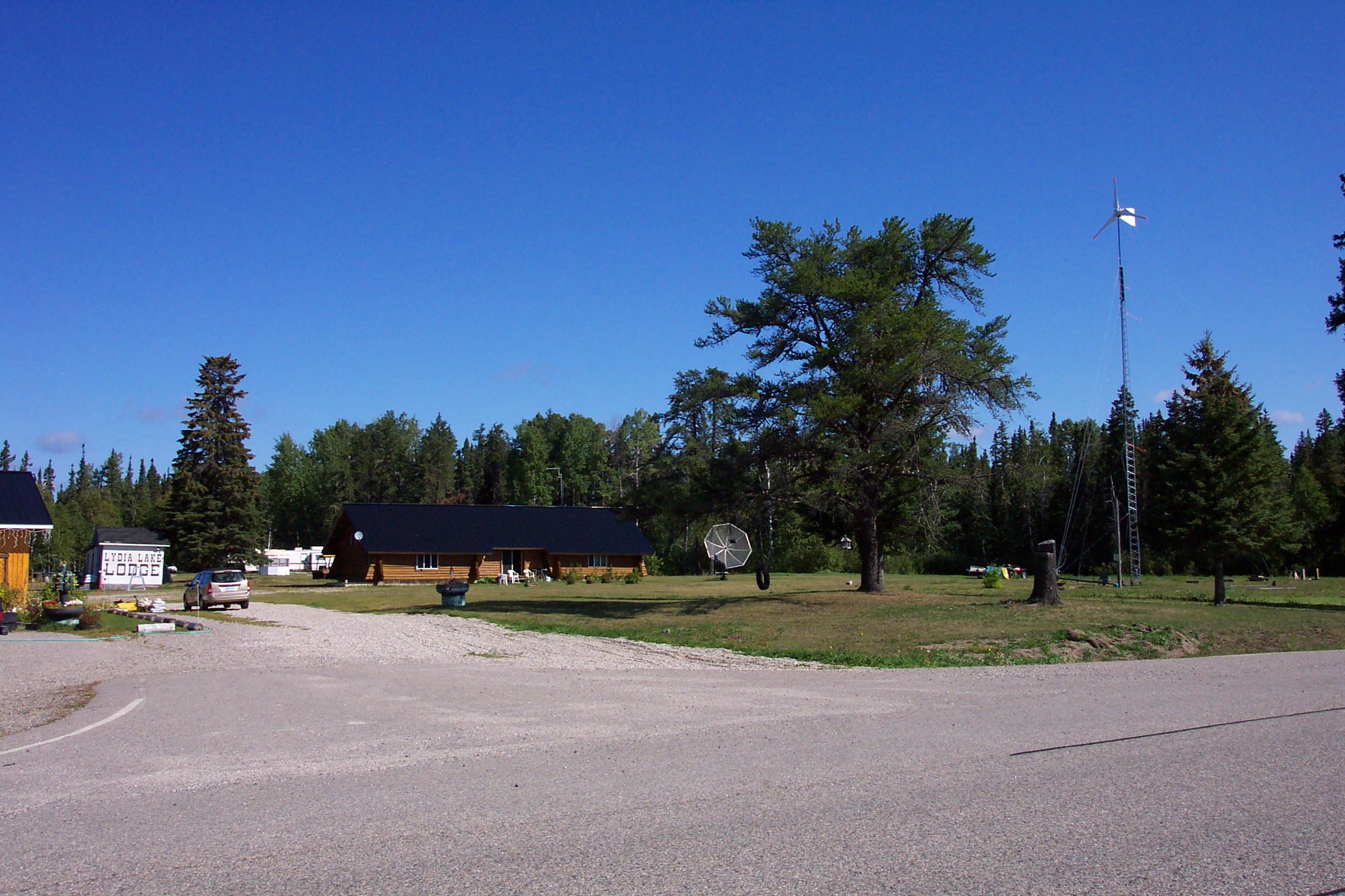 Front view of camp Lydia Lake